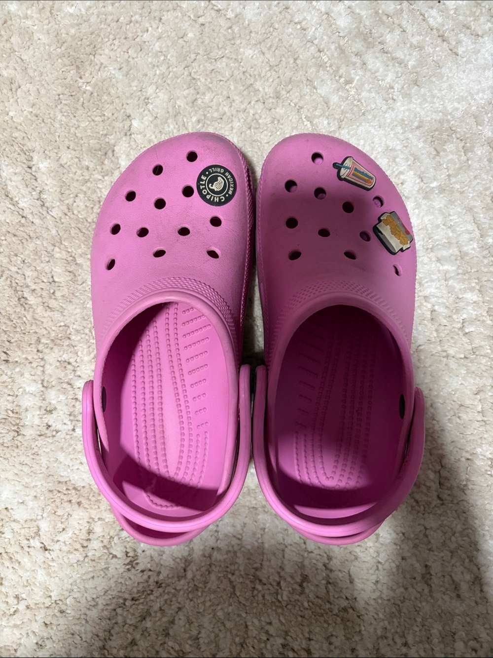 CROCS Classic Clog in Bright Pink with Charms